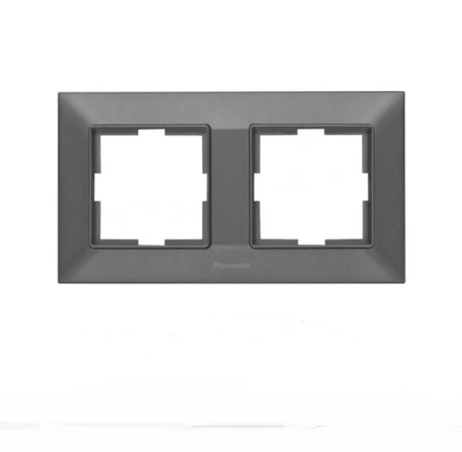 Рамка двойная Panasonic Arkedia Slim горизонтальная Серый (25606992) Рамка двойная Panasonic Arkedia Slim горизонтальная Серый (25606992)