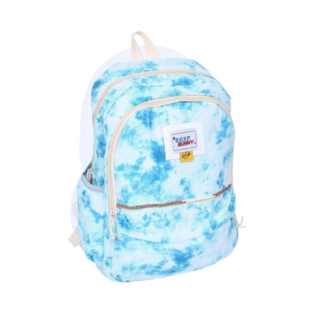 Рюкзак N937 для школи та повсякденного використання з принтом тай-дай Блакитний - фото 1