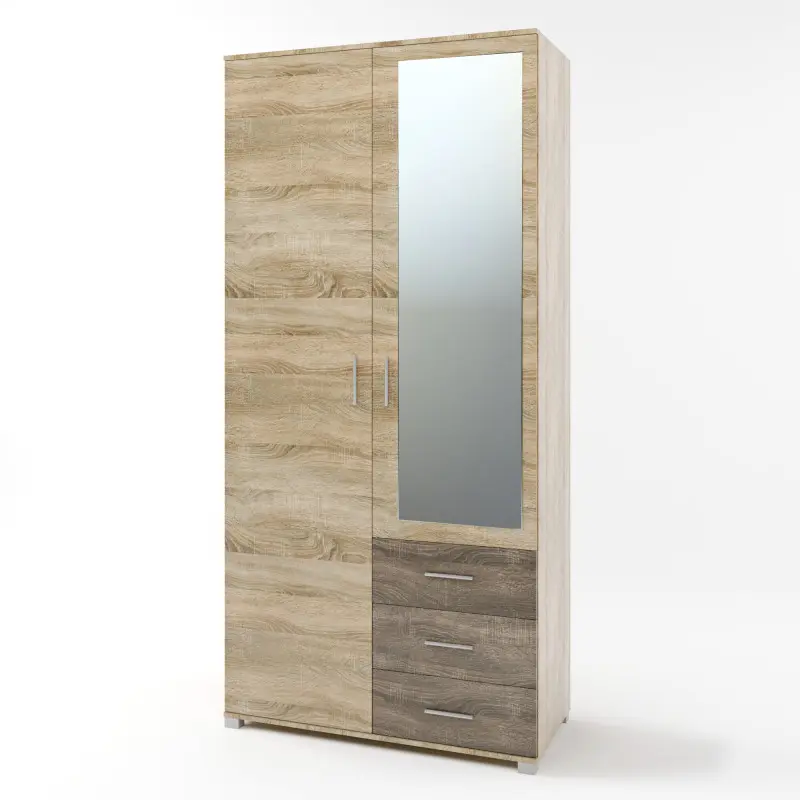 Шкаф Еверест Бриз ШП-4 с зеркалом Дуб сонома/Трюфель (26788531)
