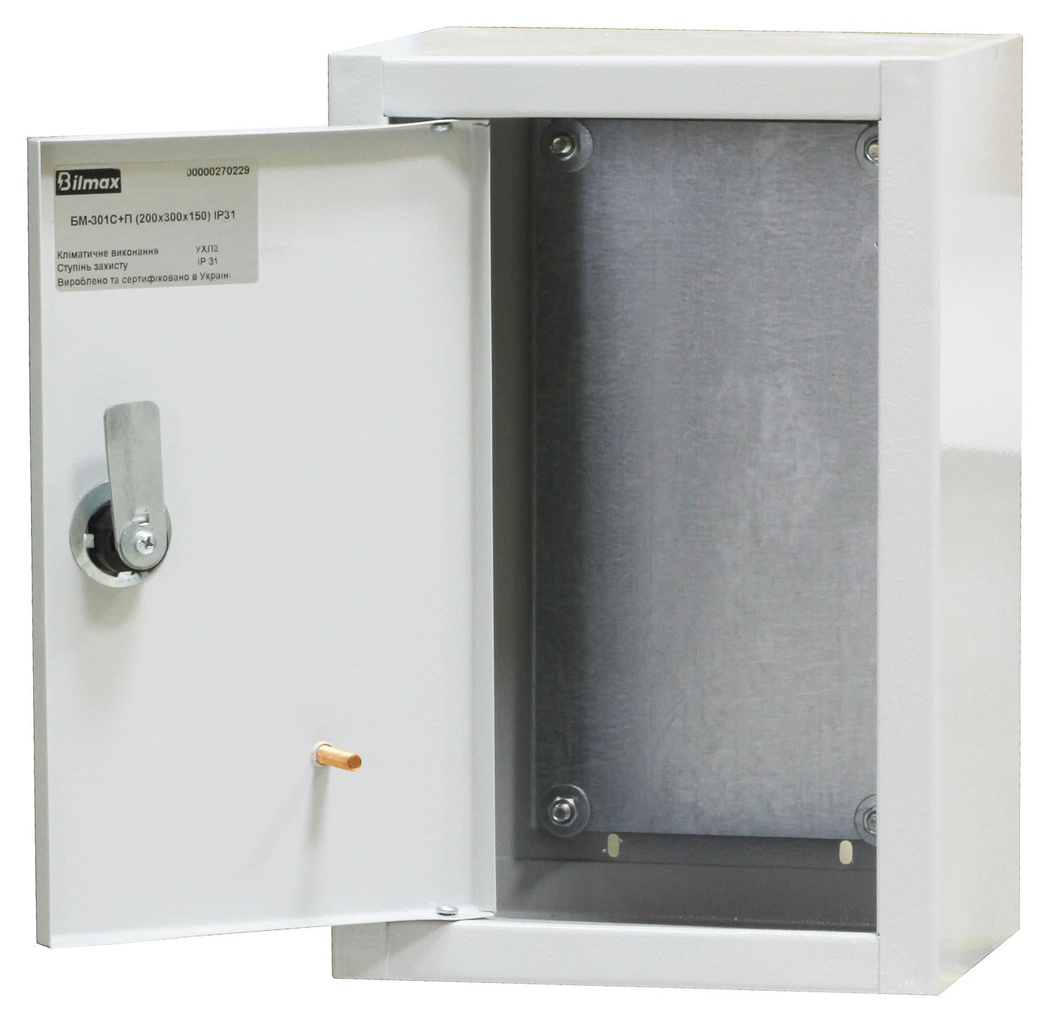 Бокс монтажный Bilmax БМ-301C+П с монтажной панелью металлический навесной IP31 200x300x150 мм (Б00056476)