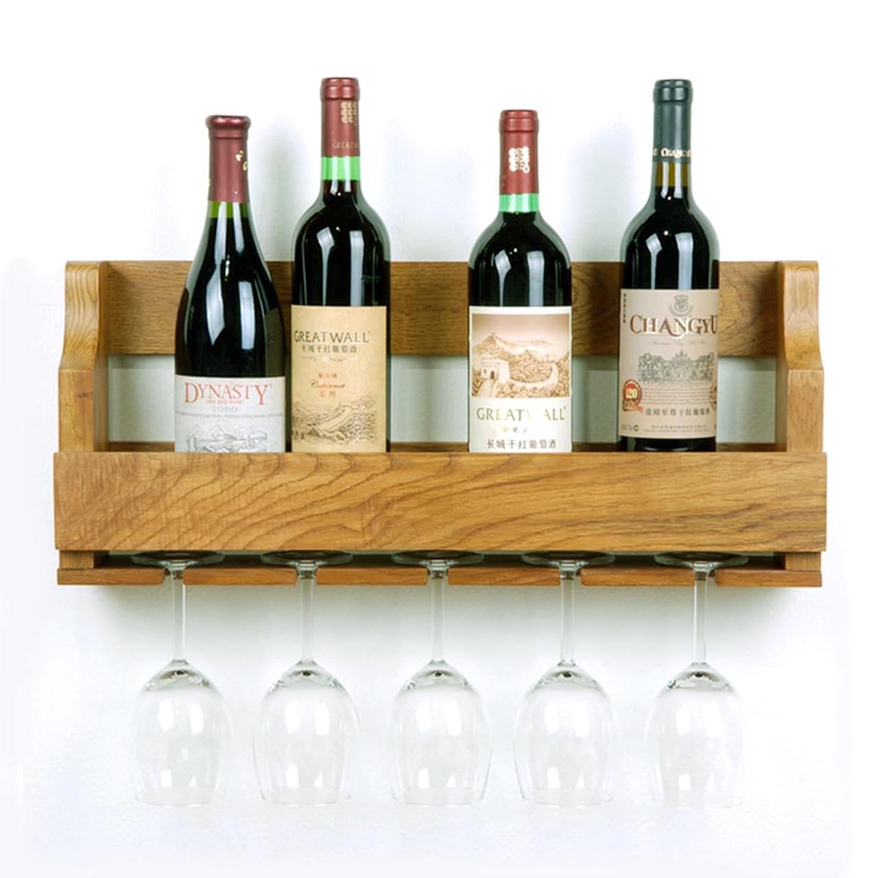 Полка для вина настенная из дерева Токио Сиена (ПНК-000105)
