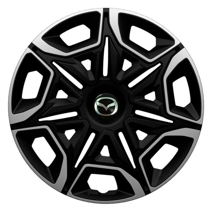 Ковпаки для коліс 4 Racing Varido R14 з логотипом Mazda 4 шт. Silver/Black