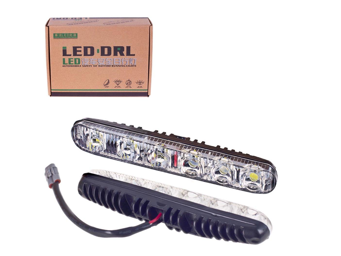 Фари додаткові LED денного світла XS-006 10453 DRL 16 6LED/4 W/12 V/пластик/190x26 мм з поворотом біжучий - фото 2