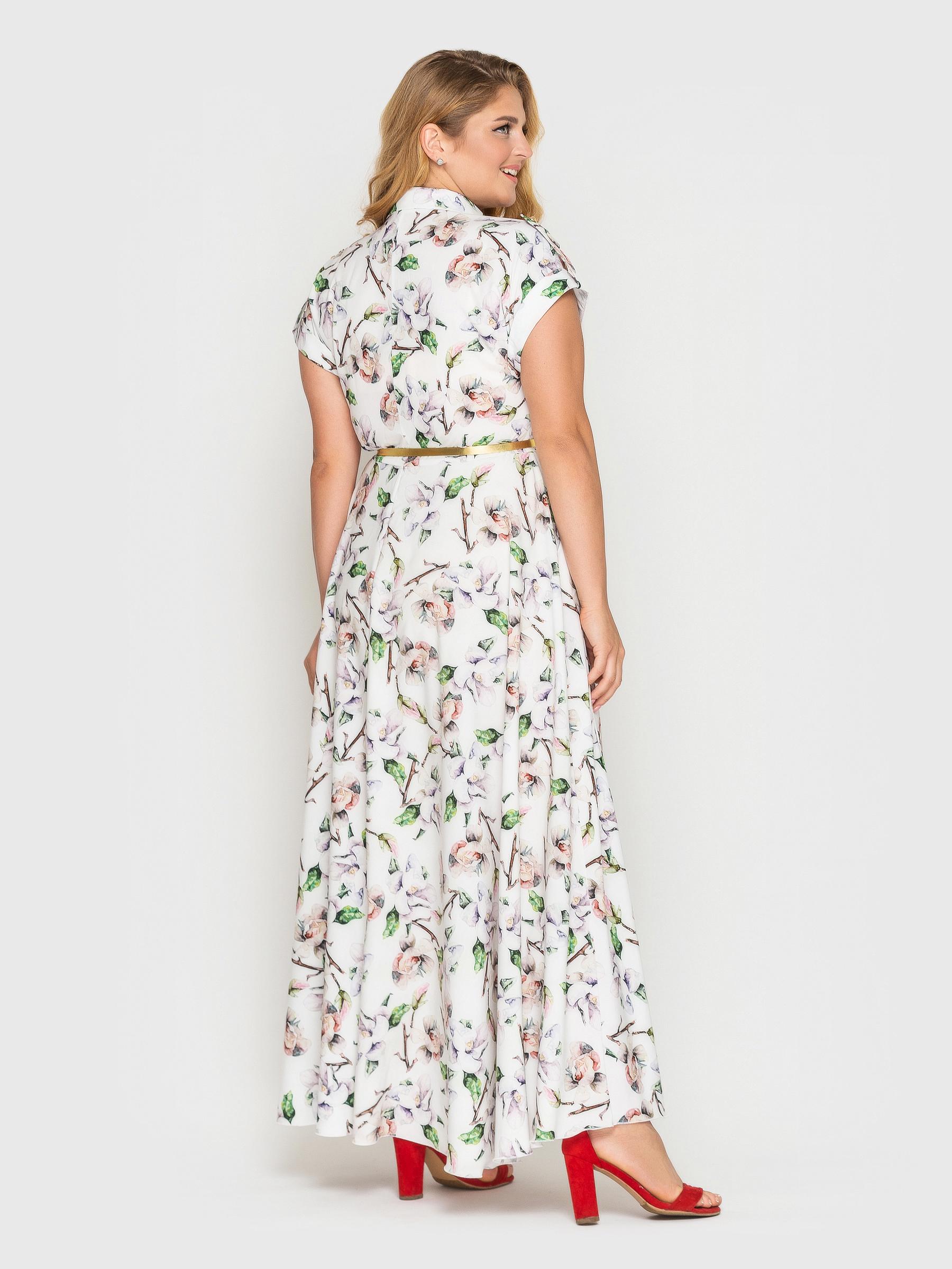 Платье VLAVI Алена флора р. 54 Белый (114301-54) - фото 2 Платье VLAVI Алена флора р. 54 Белый (114301-54) - фото 2