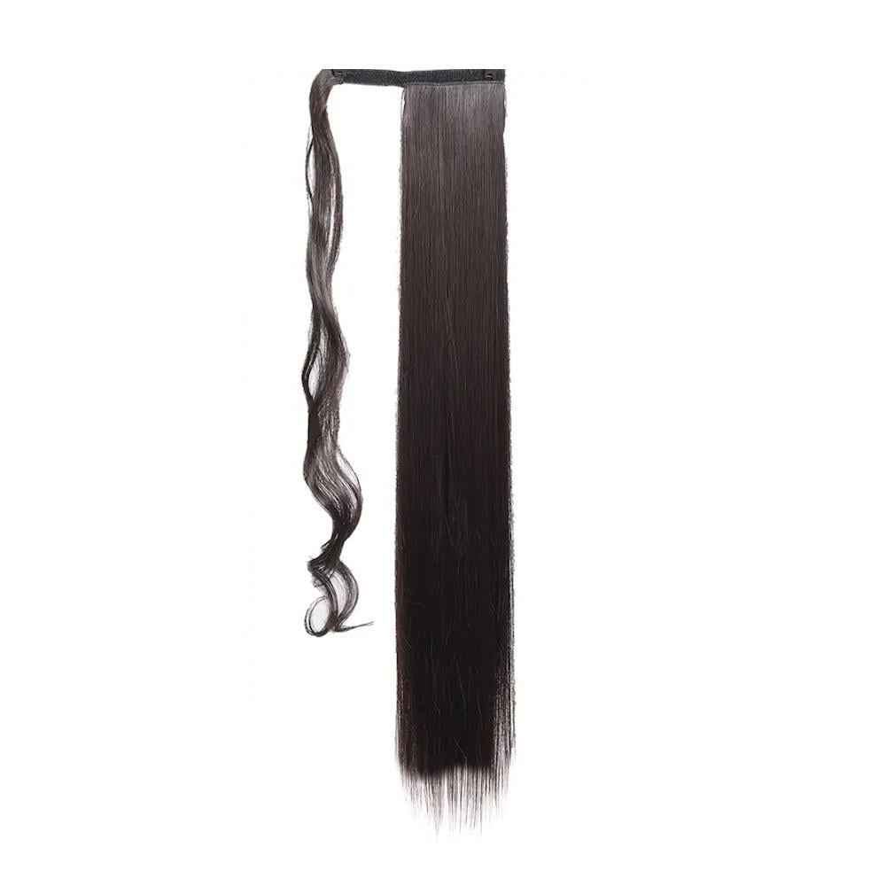 Хвост-шиньон на ленте с расческой прямой накладной 76 см Темно-коричневый (3000003757)