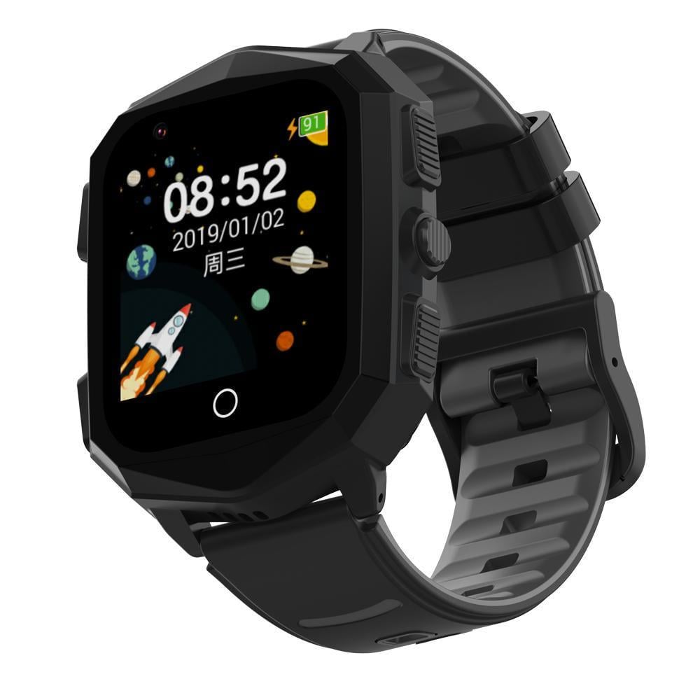 Смарт-часы детские F60 GPS 4G SIM SOS видеозвонками Черный (35700233)