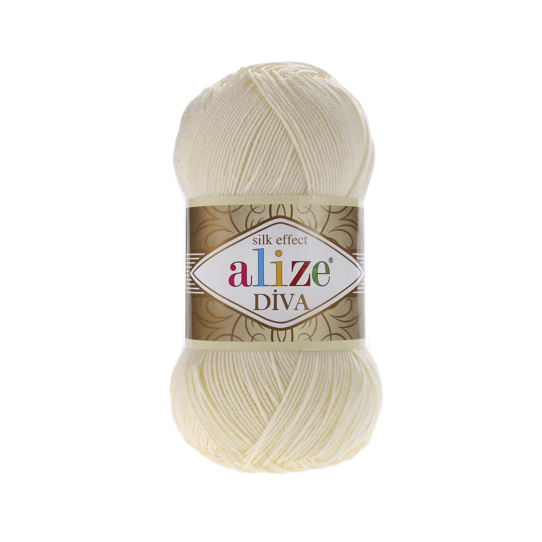 Пряжа Alize Diva 1 Молочний (7462)