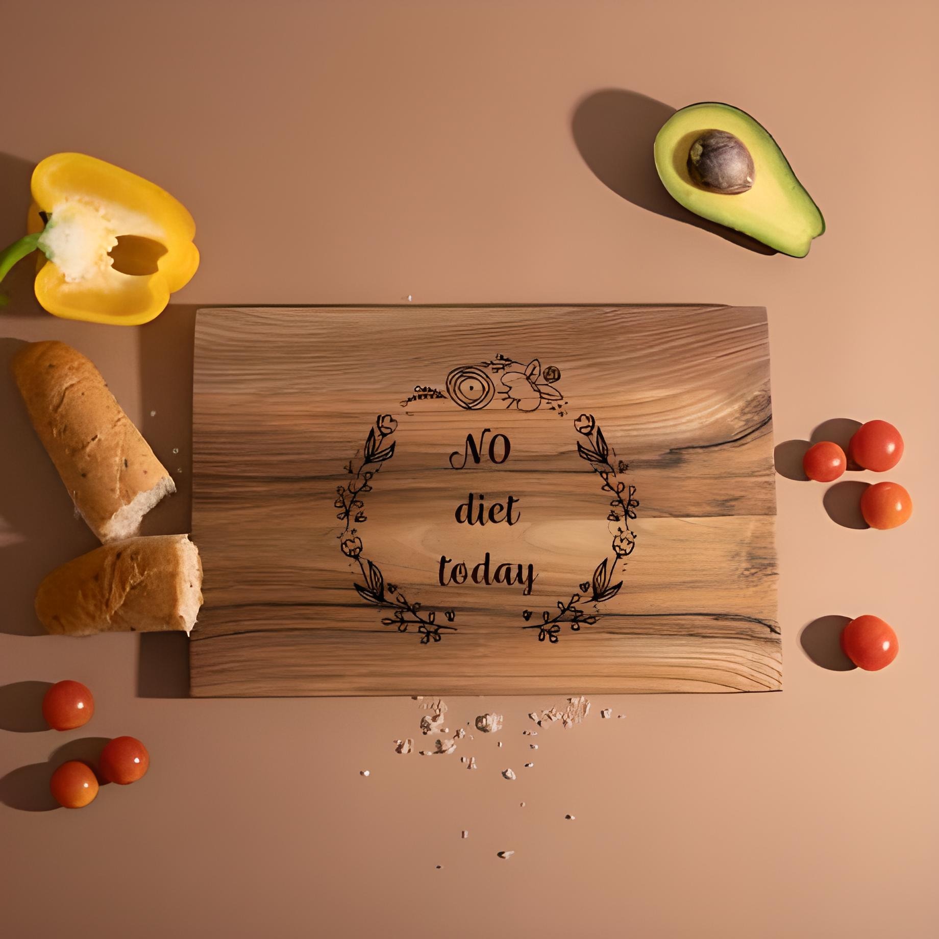 Доска кухонная No diet today из ореха S (4-6-4598595)