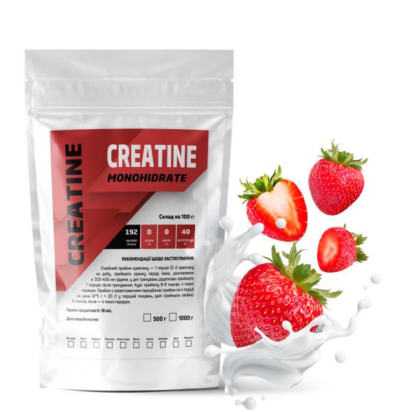 Креатин моногідрат Creatine Monohіdrate 99,9% на 100 порцій 500 г Полуниця (21-125-cre-p500)