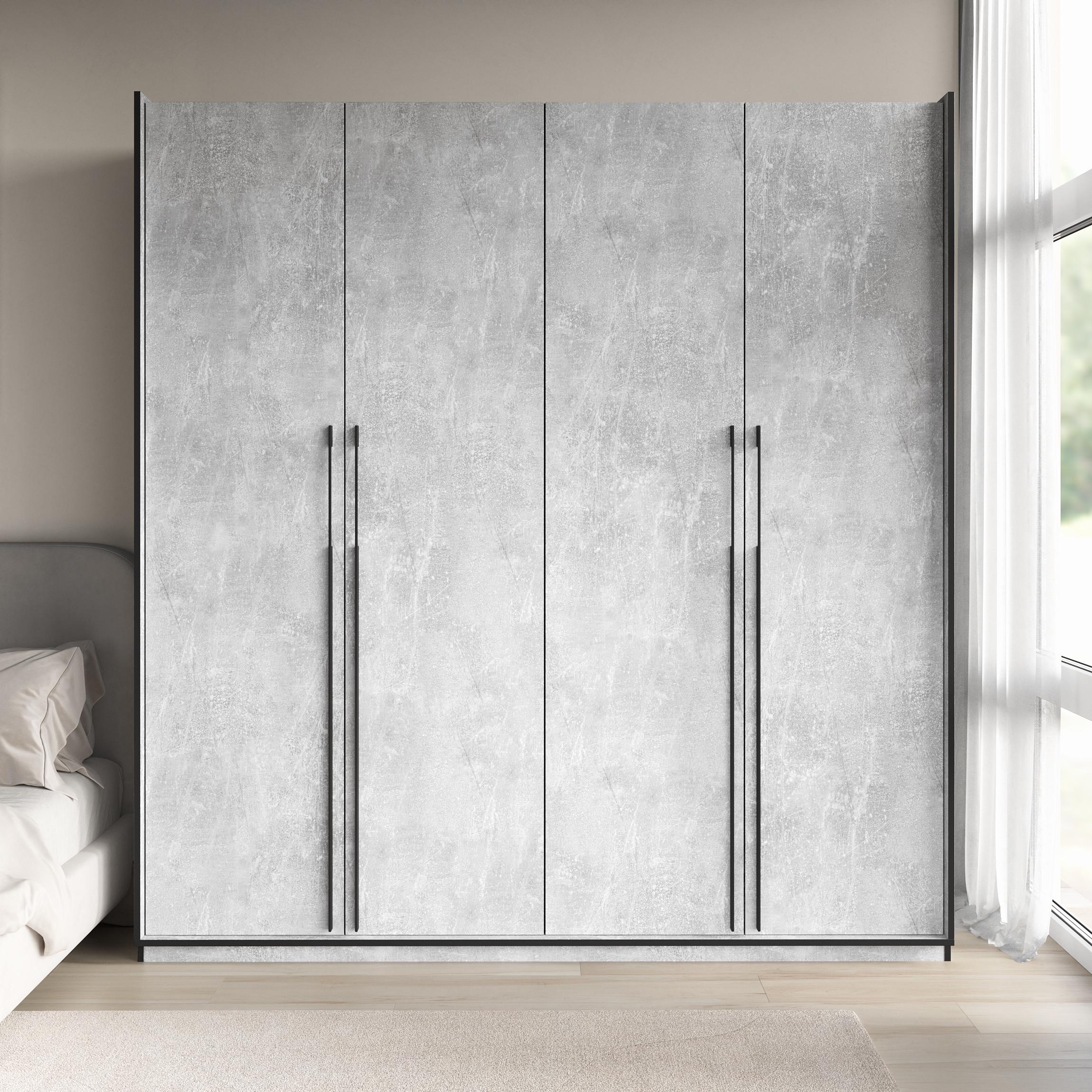 Шафа Moreli Ramo R-00019 з полицями/шухлядами та штангою 1968x2100x570 мм Бетон