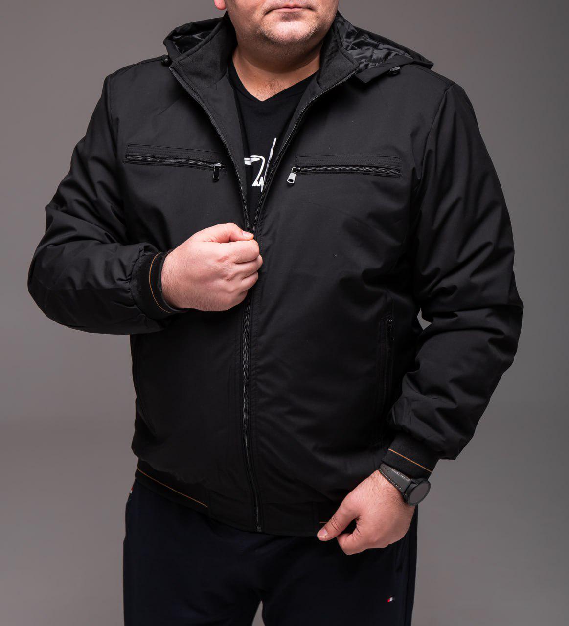 Ветровка мужская демисезонная батал р. 68 Черный (2428/4) - фото 9