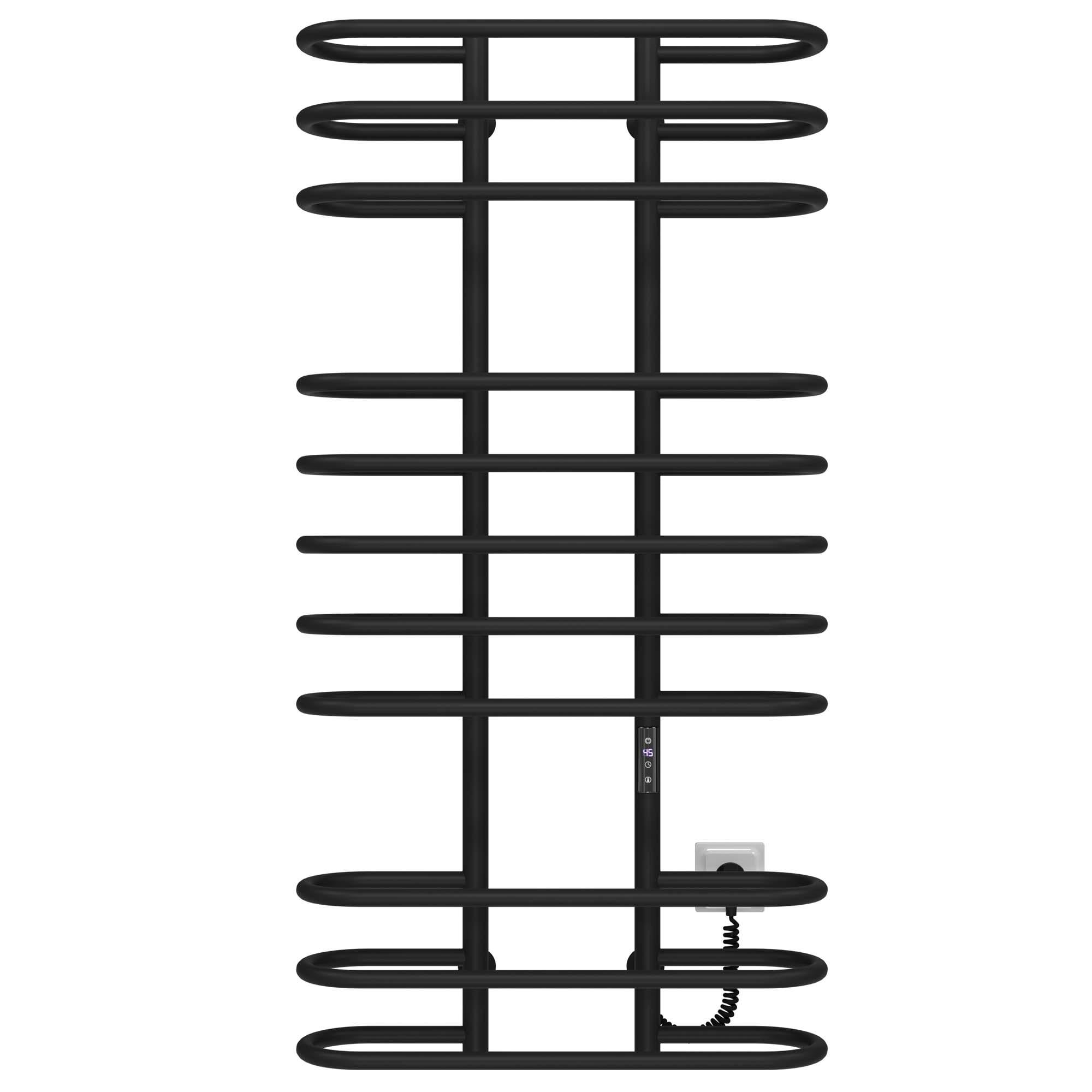 Полотенцесушитель электрический Deffi Британика П11 JD03 нержавеющая сталь 600х1200 мм Черный (C.BR.120.60.11.EBR1)