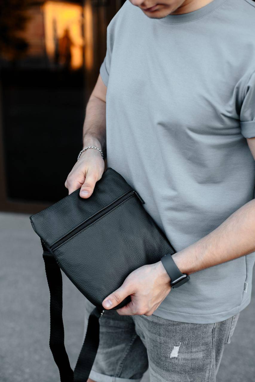 Барсетка мужская кожаная 4 отделения Черный (49239) - фото 2 Барсетка мужская кожаная 4 отделения Черный (49239) - фото 2