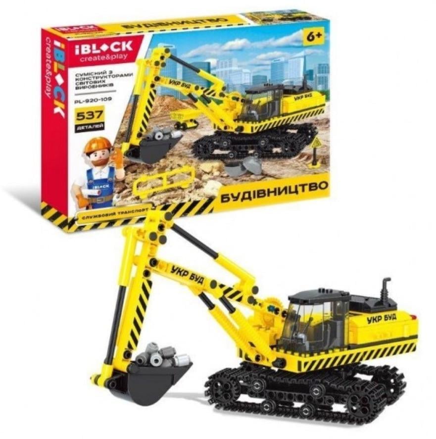 Конструктор Iblock Строительство Экскаватор 537 дет.