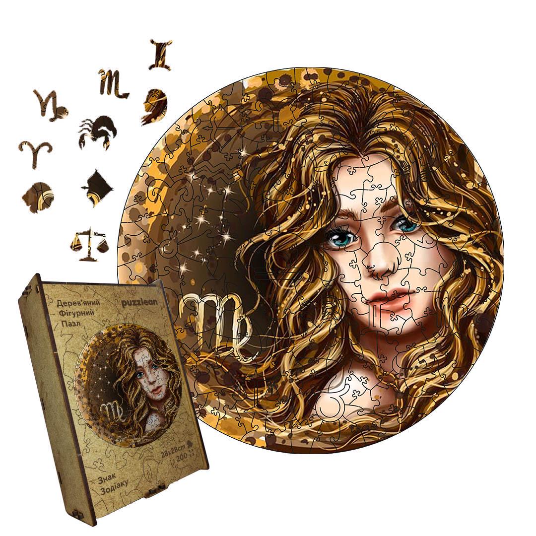 Пазл дерев'яний Знак Зодіаку Діва А4 картонна коробка 100 елементів