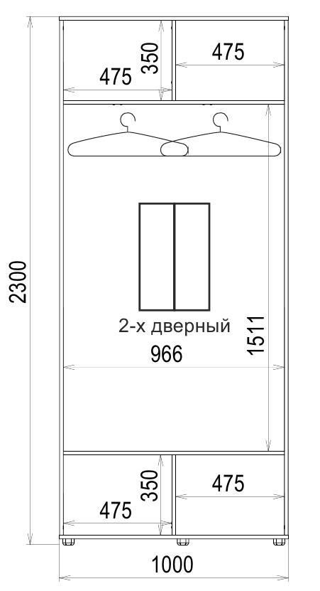 Шафа-купе Luxe 2 двері Скло тонованне/Скло тонованне 101-101 CLS - II 1000x2300x450 мм Венге (32711) - фото 4