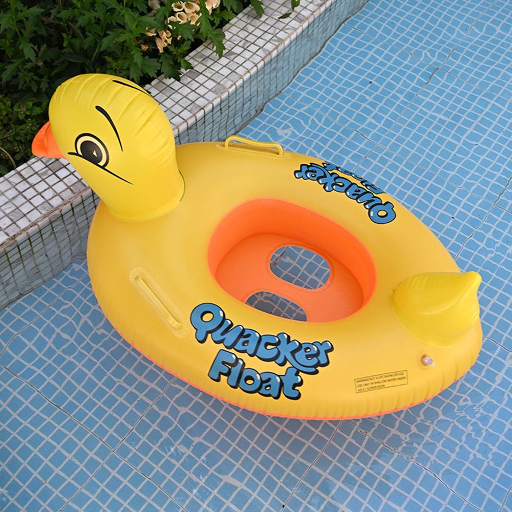 Детский надувной круг для плавания Уточка с ручками 65 см Желтый (52-BT-6515) - фото 9