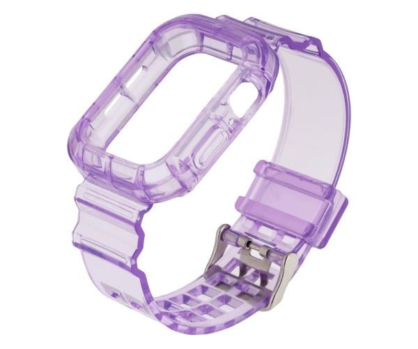 Ремінець Color Transparent для Apple Watch та Protect Case 44 мм Lilac