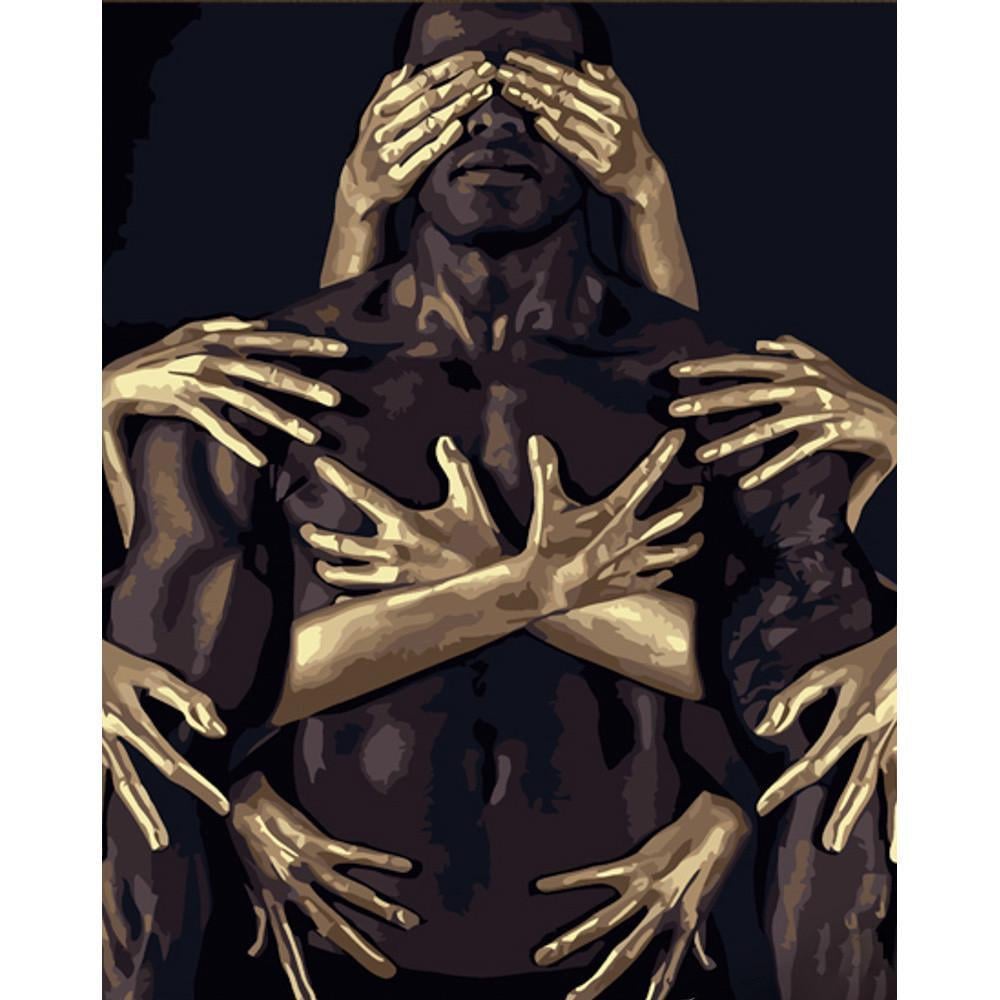 Картина по номерам Strateg Премиум Прикосновение рук с лаком 30х40 см (SS6814)