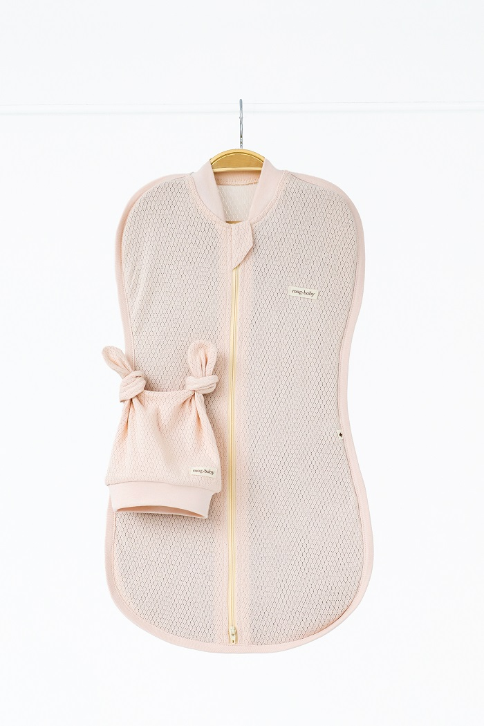Пеленка-кокон с шапочкой детская летняя на молнии Honey 0-3 мес. Сливочный (MG193)