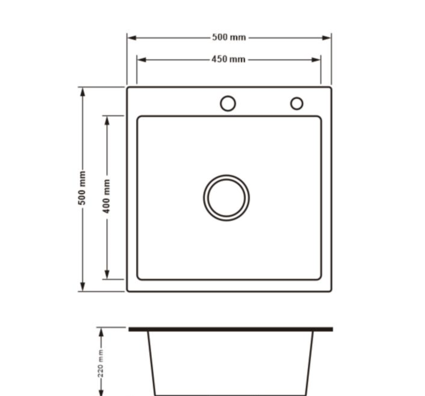 Мийка кухонна Lidz PVD килимок/дозатор/змішувач 50x50 см Чорний - фото 3