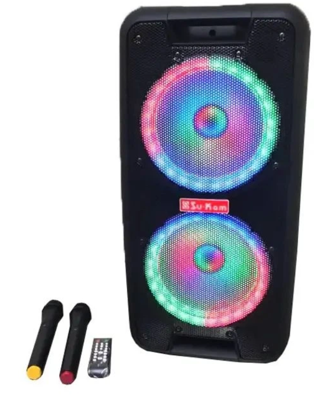 Колонка акустическая Su-Kam 1010 150 Вт Bluetooth USB SD/MS/MMC 2 радиомикрофонами пультом Черный (31594438)
