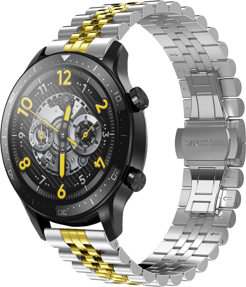 Браслет металлический Stech Line для Realme Watch S Pro Silver Gold (29159-67)