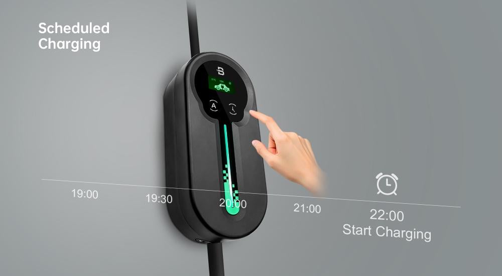 Зарядное устройство для электромобиля 3,7 кВт 16А OLED экран Type1 (J1772) - фото 4 Зарядное устройство для электромобиля 3,7 кВт 16А OLED экран Type1 (J1772) - фото 4