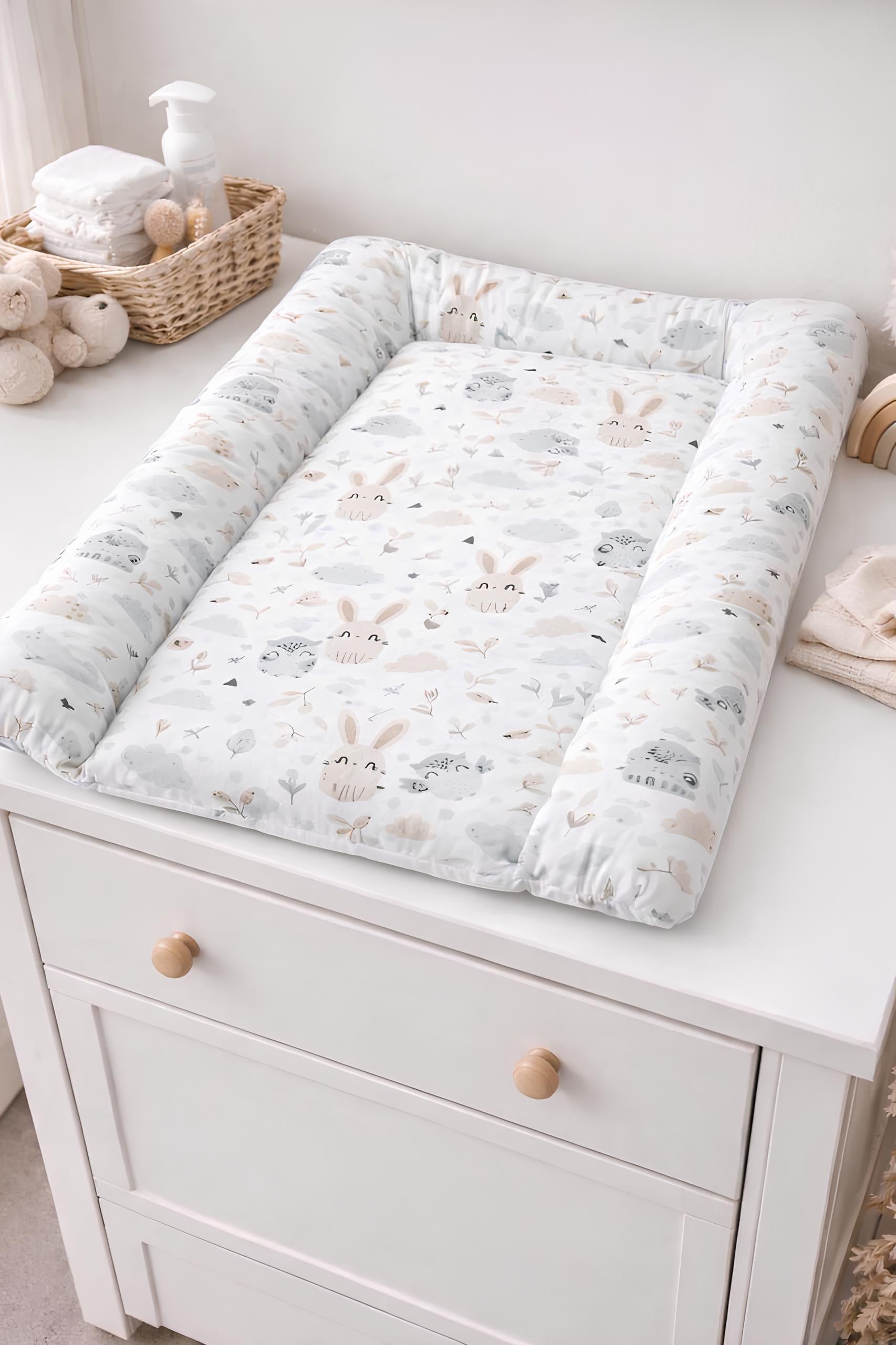 Матрас для пеленания BST с бортами синтепон съемный универсальный 70х55 см Серо-карамель (1875669102)