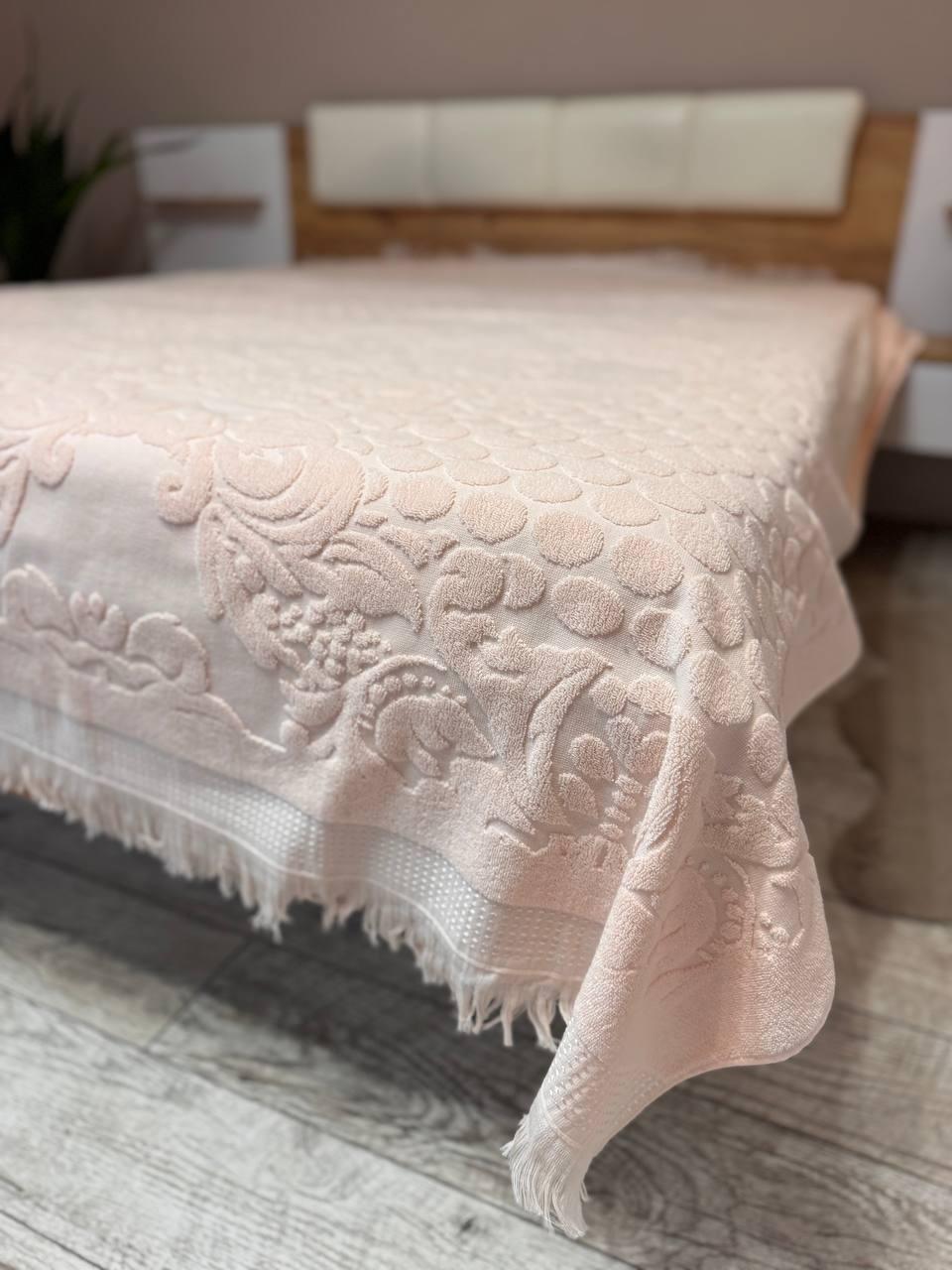 Простирадло махрове полуторне 150х200 см Ніжно-рожевий (Д-Al-mahr-pr-002) - фото 5