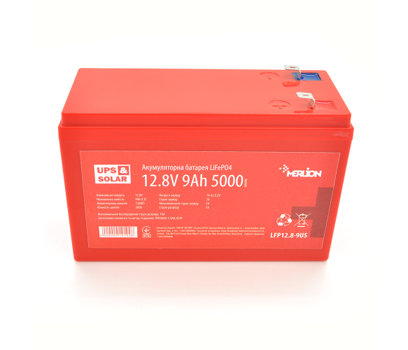 Аккумулятор LiFePO4 литий-железо-фосфатный Merlion 12,8V 9AH до 5000 циклов 4S3P/BMS-10A 1,34 кг for UPS 151x65x100 мм (19192)