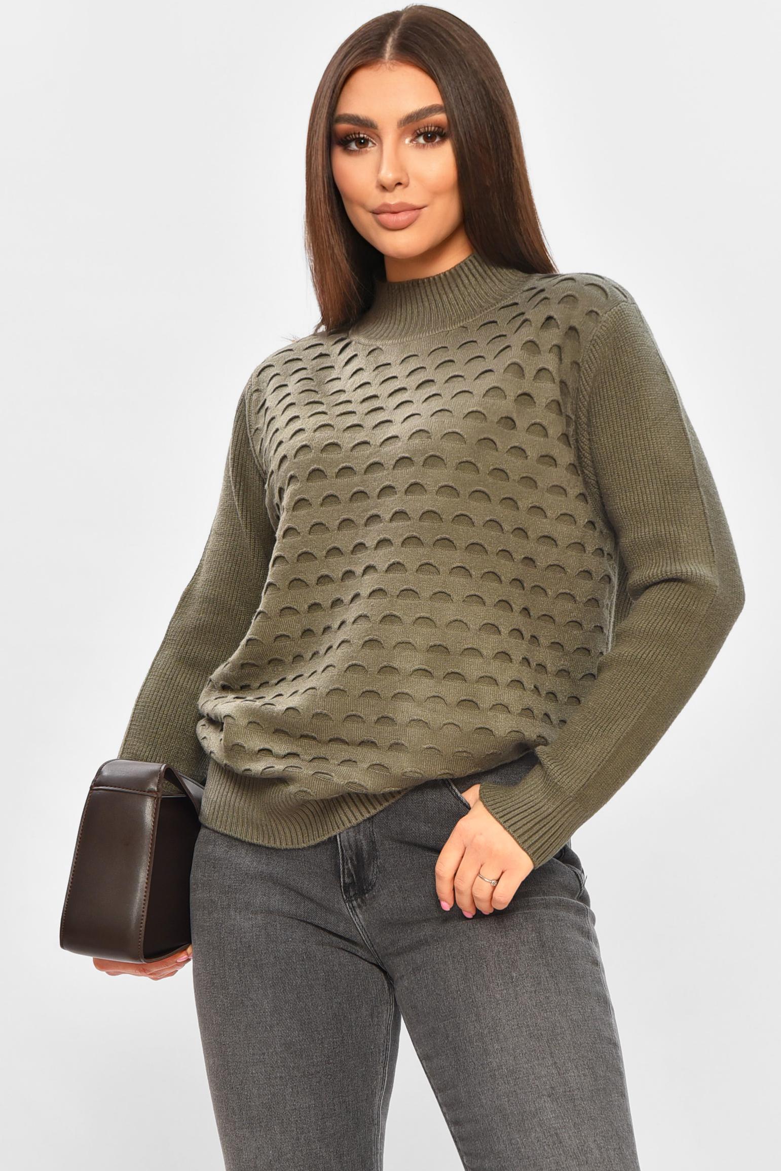 Светр жіночий 206601 однотонний XL-2XL Темно-зелений (206601_!335387_48-50) - фото 1 Светр жіночий 206601 однотонний XL-2XL Темно-зелений (206601_!335387_48-50) - фото 1