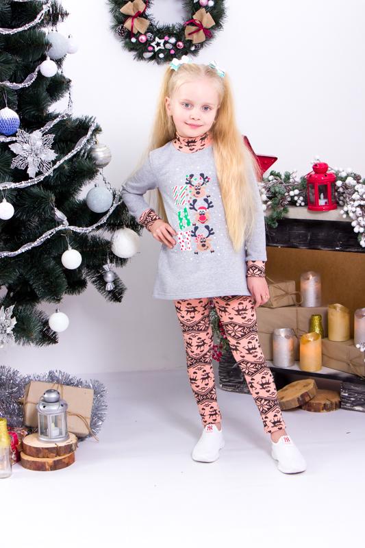 Туника и лосины для девочки Носи свое 98 см Персиковый (6086-v2)