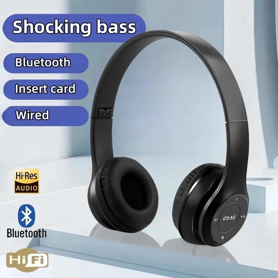 Наушники беспроводные P47 Bluetooth MP3 плеер Black - фото 7 Наушники беспроводные P47 Bluetooth MP3 плеер Black - фото 7