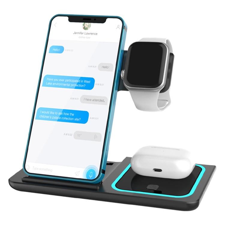 Док-станция беспроводная складная Xo WD05 3в1 23W для Apple Iphone Apple Watch Airpods (1619474426)