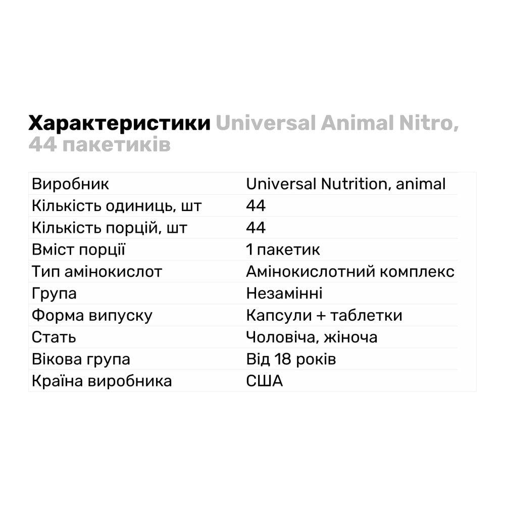 Амінокислота Universal Animal Nitro 44 пак. (3757) - фото 2