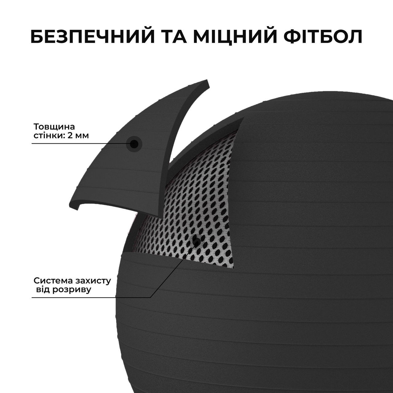 Фитбол WCG Anti-Burst с насосом 85 см до 300 кг Графитовый - фото 3 Фитбол WCG Anti-Burst с насосом 85 см до 300 кг Графитовый - фото 3