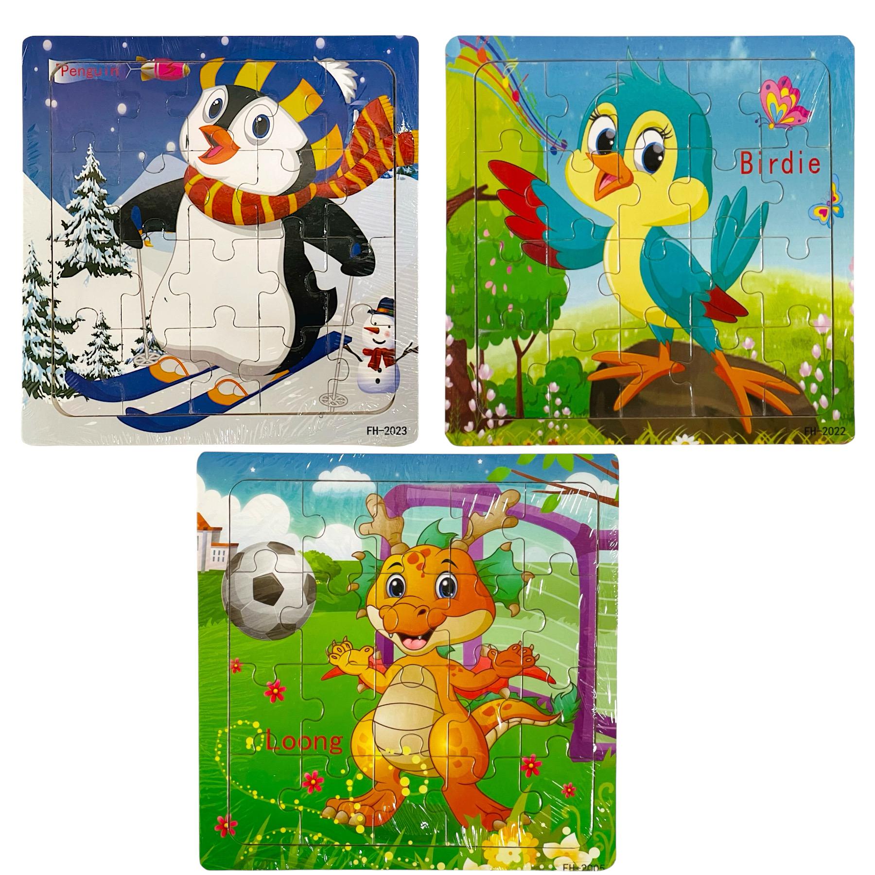 Набор пазлов деревянных Пингвинчик/Птенчик/Дракончик №20 3 шт. (113227) Набор пазлов деревянных Пингвинчик/Птенчик/Дракончик №20 3 шт. (113227)