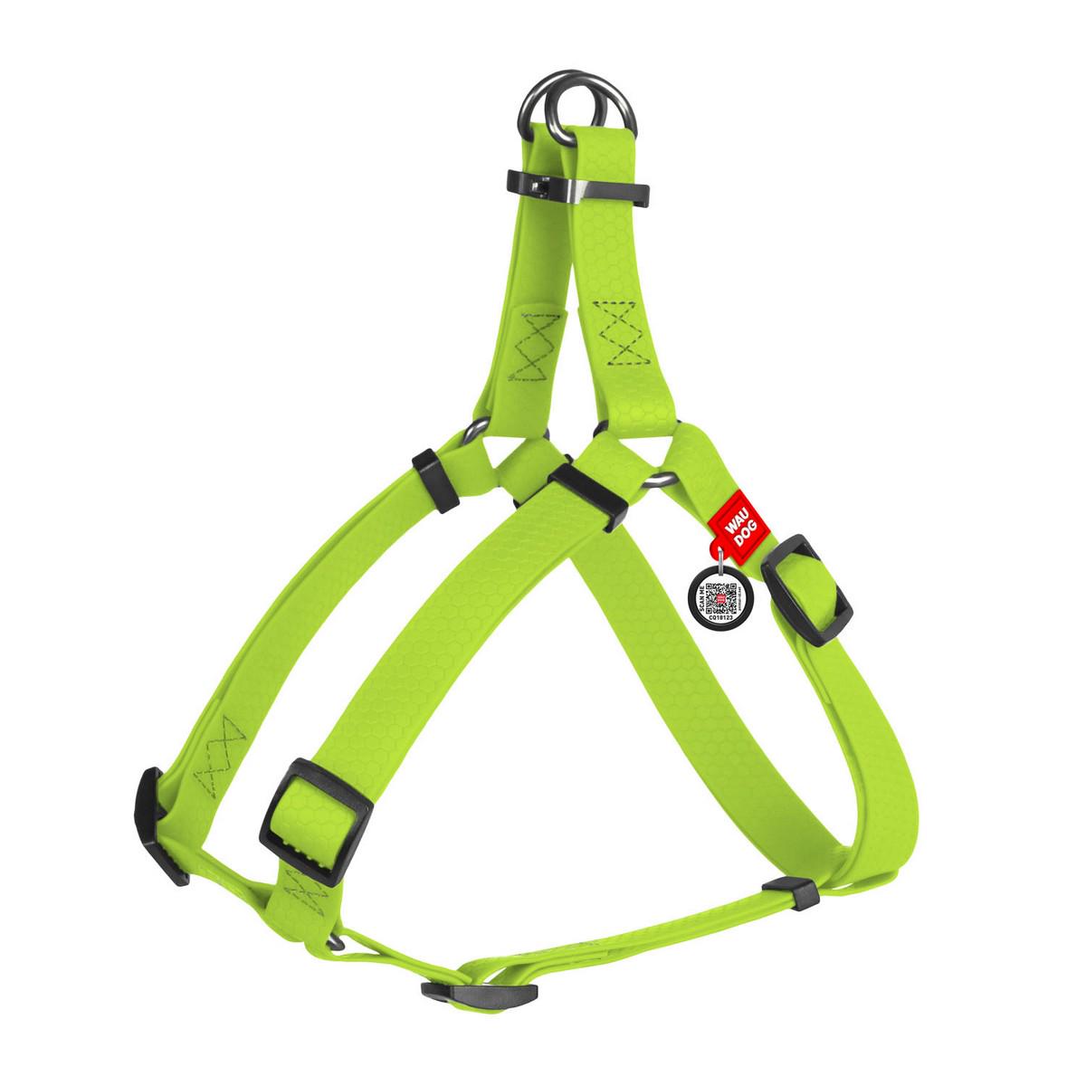 Шлея для собак Waudog Waterproof XS 30-39 см 15 мм Салатовый (27635)