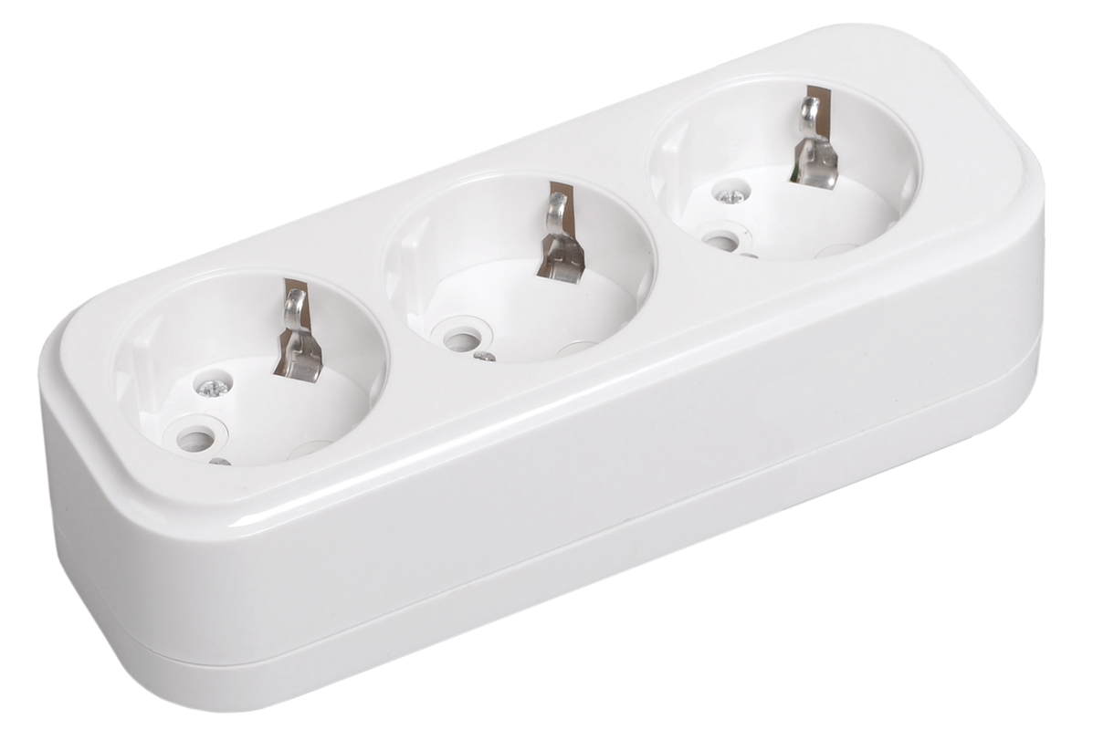 Розетка переносна УЕК К03 Classic 16A IP20 3 місця пластик (KYP11-16-03-00-Z)