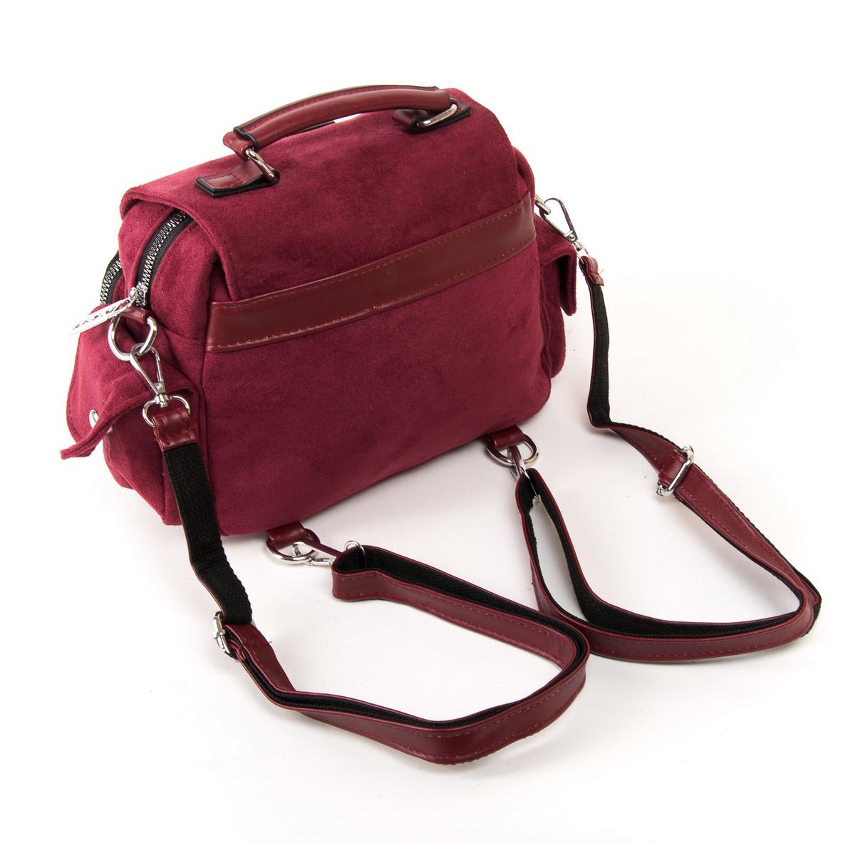 Женская модельная сумка-рюкзак из замша Fashion 2105 Бордовый - фото 2
