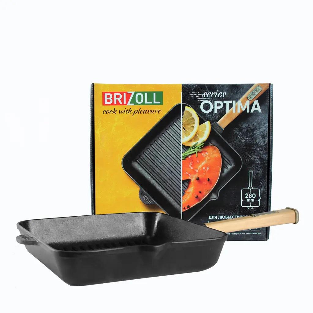 Сковородка гриль Brizoll Optima O262650G-P 26 см (209727) - фото 3