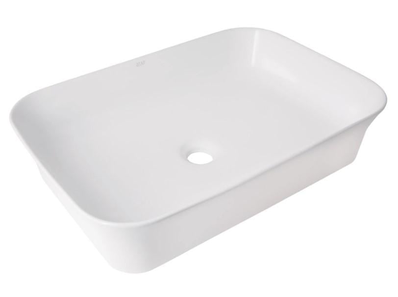 Раковина накладная Qtap Virgo N 560х380х130 мм прямоугольная без донного клапана White (QT18116308W)