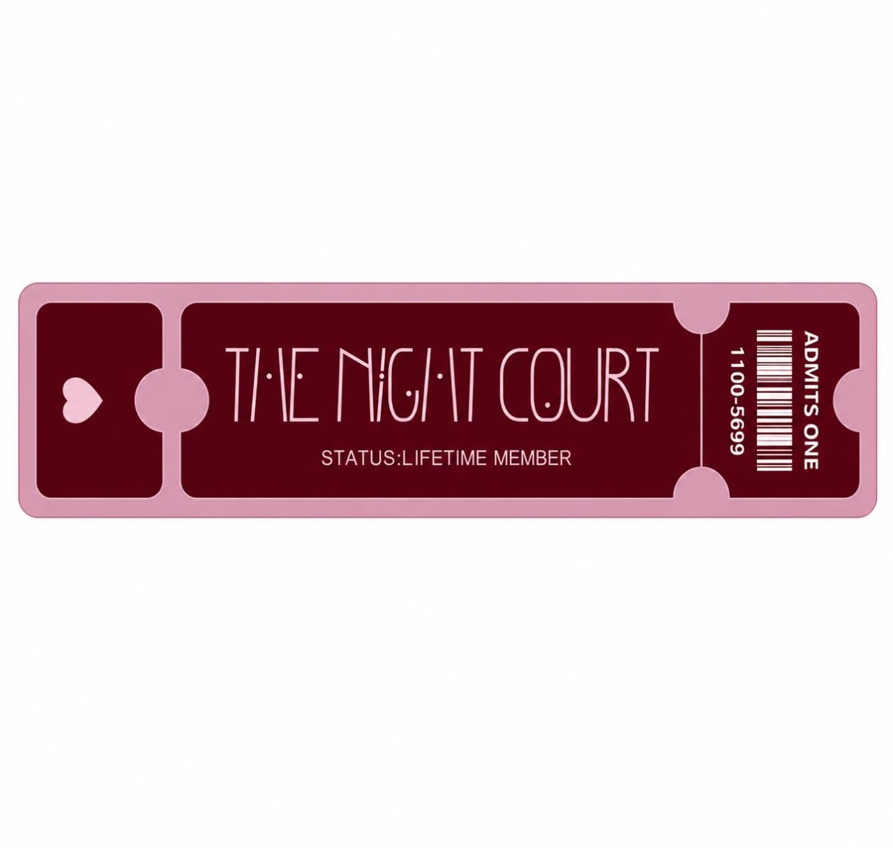 Закладка-квиток для книг картонна The Night Court Бордовий (37243275)