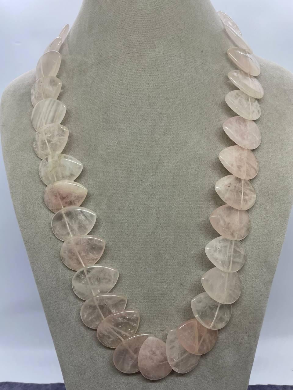 Бусы кварц 60 см Розовый (9766)