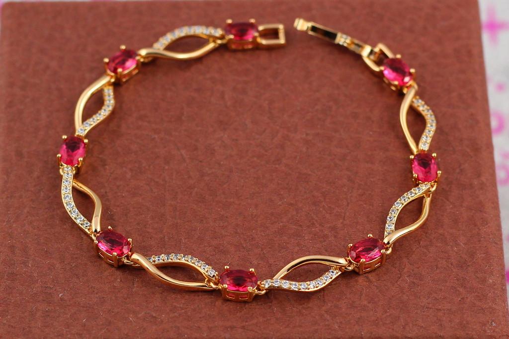 Браслет Xuping Jewelry Коса с дорожкой 19 см х 6 мм Золотистый (2031025620)