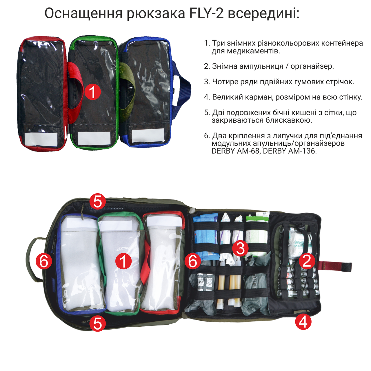 Рюкзак боевого медика Derby FLY-2 20 л Мультикам (1981015673) - фото 4 Рюкзак боевого медика Derby FLY-2 20 л Мультикам (1981015673) - фото 4