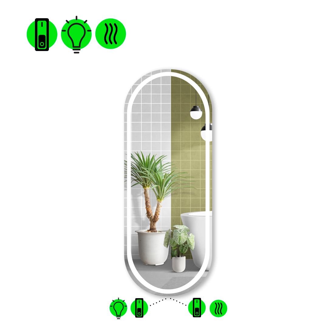 Зеркало с LED подсветкой Portale 1 120x50 см (8737728)