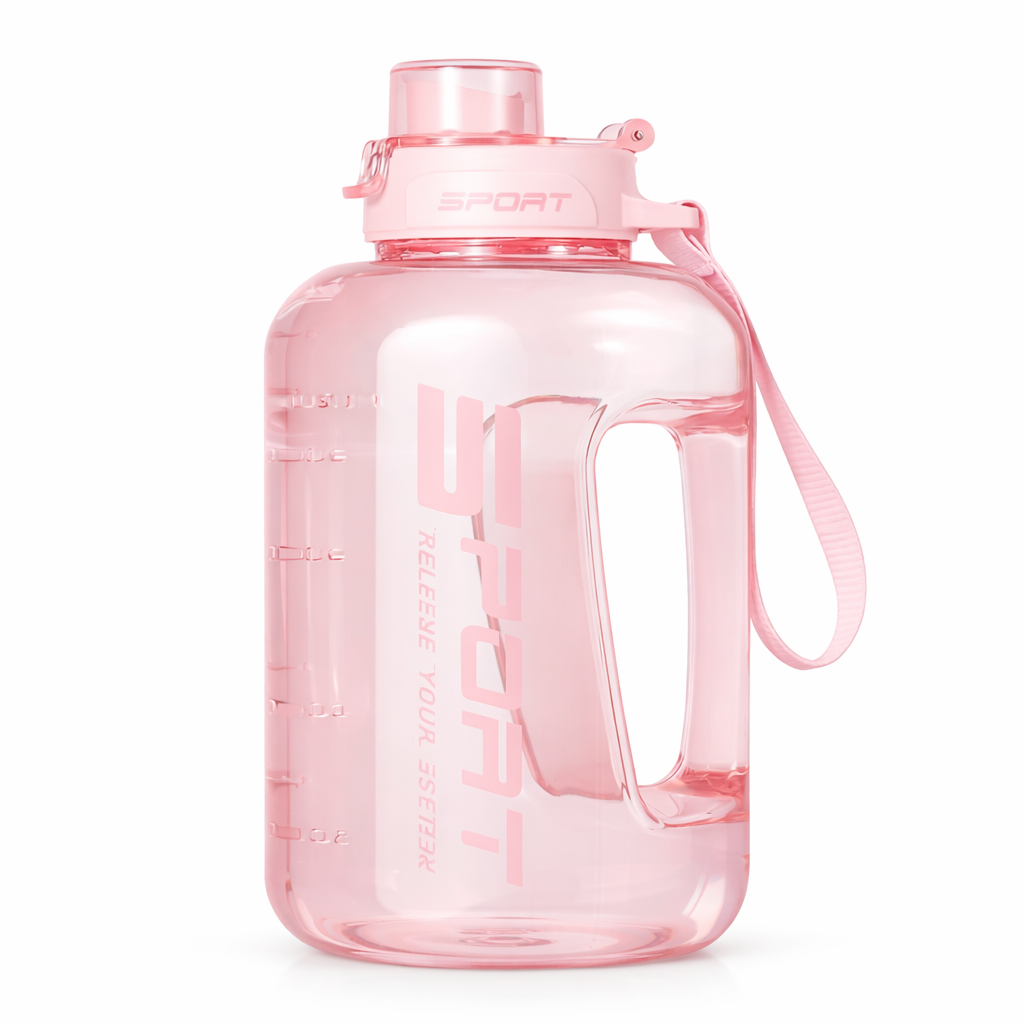 Пляшка SPORT для води із трубочкою із безпечного пластику 1700 мл Рожевий (2865674681)