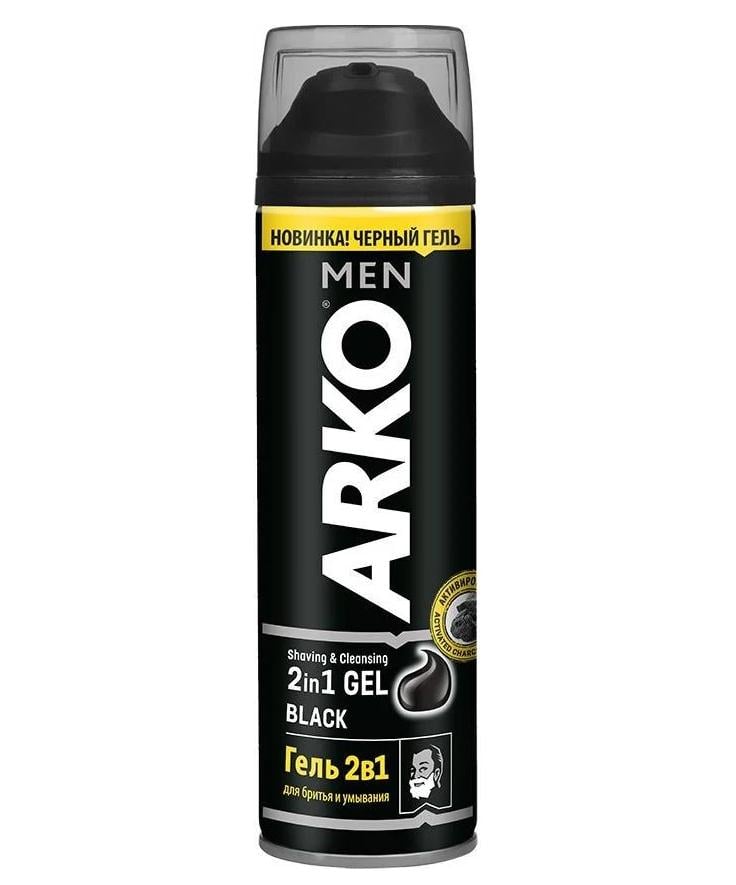 Гель для гоління Arko Black 2в1 200 мл (5391)